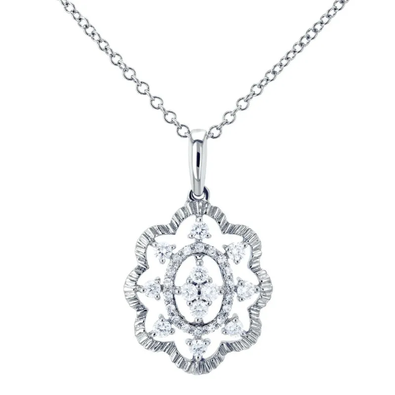 Annello by Kobelli 10k Gold 1/4ct TDW Diamond Floral Pendant Necklace, 18in Chain (Multiple Color Options) sold by Zulily