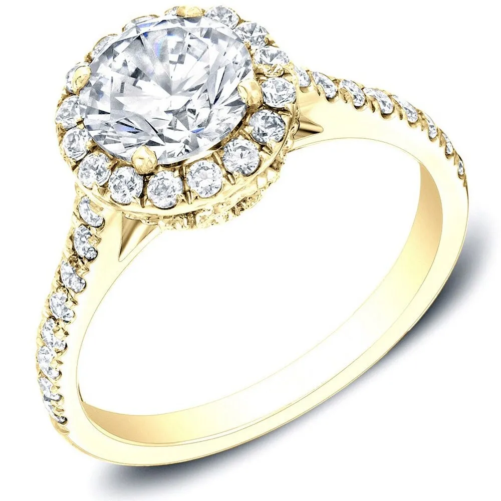 Auriya 14k Gold 1 3/4ctw Round Halo Diamond Engagement Ring Certified sold by Zulily product image thumbnail 2
