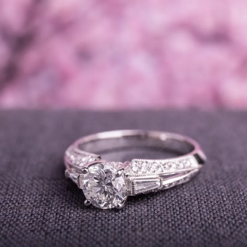 Miadora Signature Collection 14k White Gold 1 1/2ct TDW Taper Baguette Diamond Ring sold by Zulily