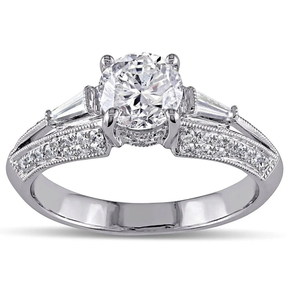 Miadora Signature Collection 14k White Gold 1 1/2ct TDW Taper Baguette Diamond Ring sold by Zulily product image thumbnail 2