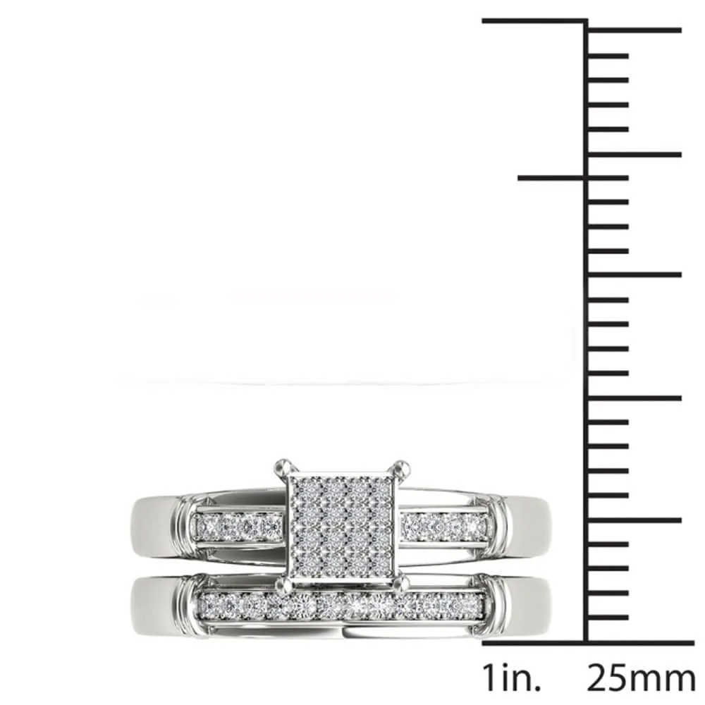 De Couer S925 Sterling Silver 1/5ct TDW Diamond Wedding Ring Set - White H-I - White H-I sold by Zulily product image thumbnail 4