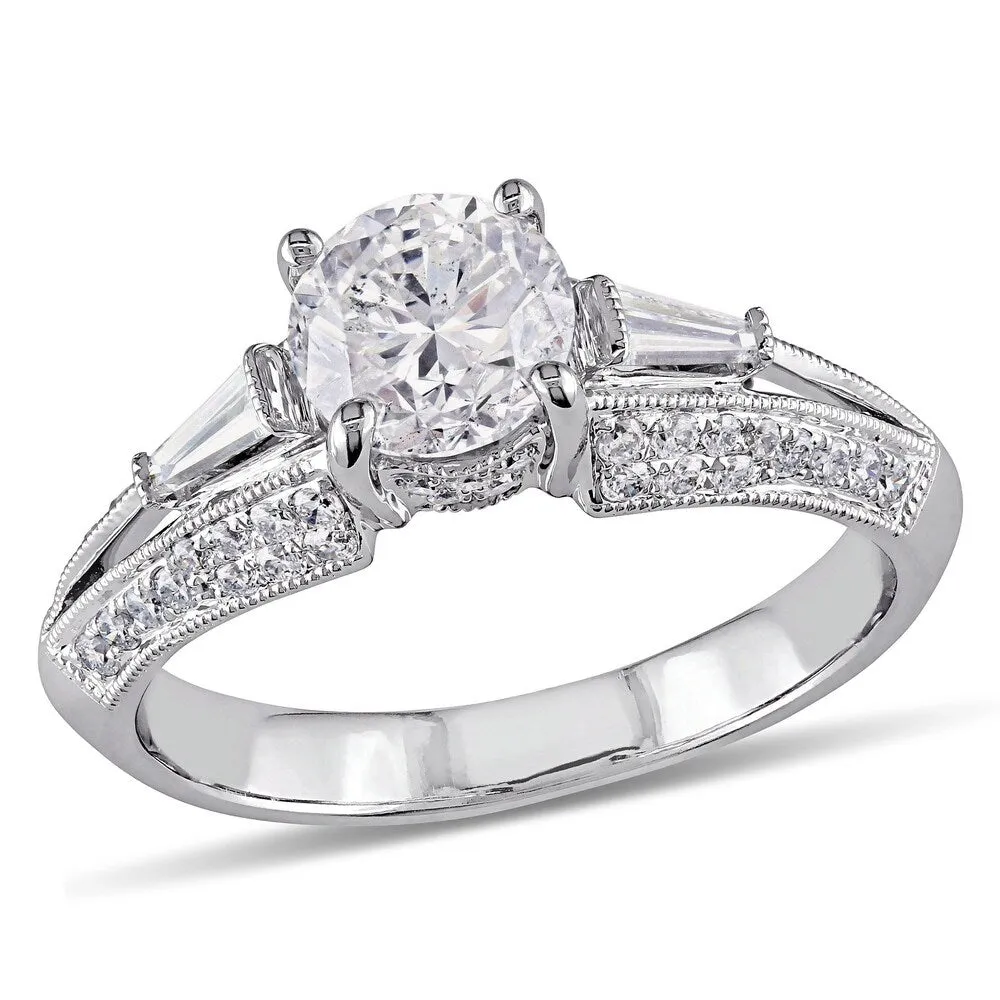 Miadora Signature Collection 14k White Gold 1 1/2ct TDW Taper Baguette Diamond Ring sold by Zulily product image thumbnail 4