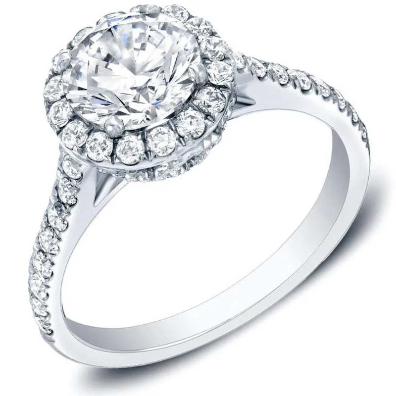 Auriya 14k Gold 1 3/4ctw Round Halo Diamond Engagement Ring Certified sold by Zulily