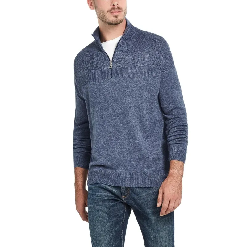 Weatherproof Vintage Men's Soft Touch Quarter-Zip Sweater Blue Size Small sold by Zulily