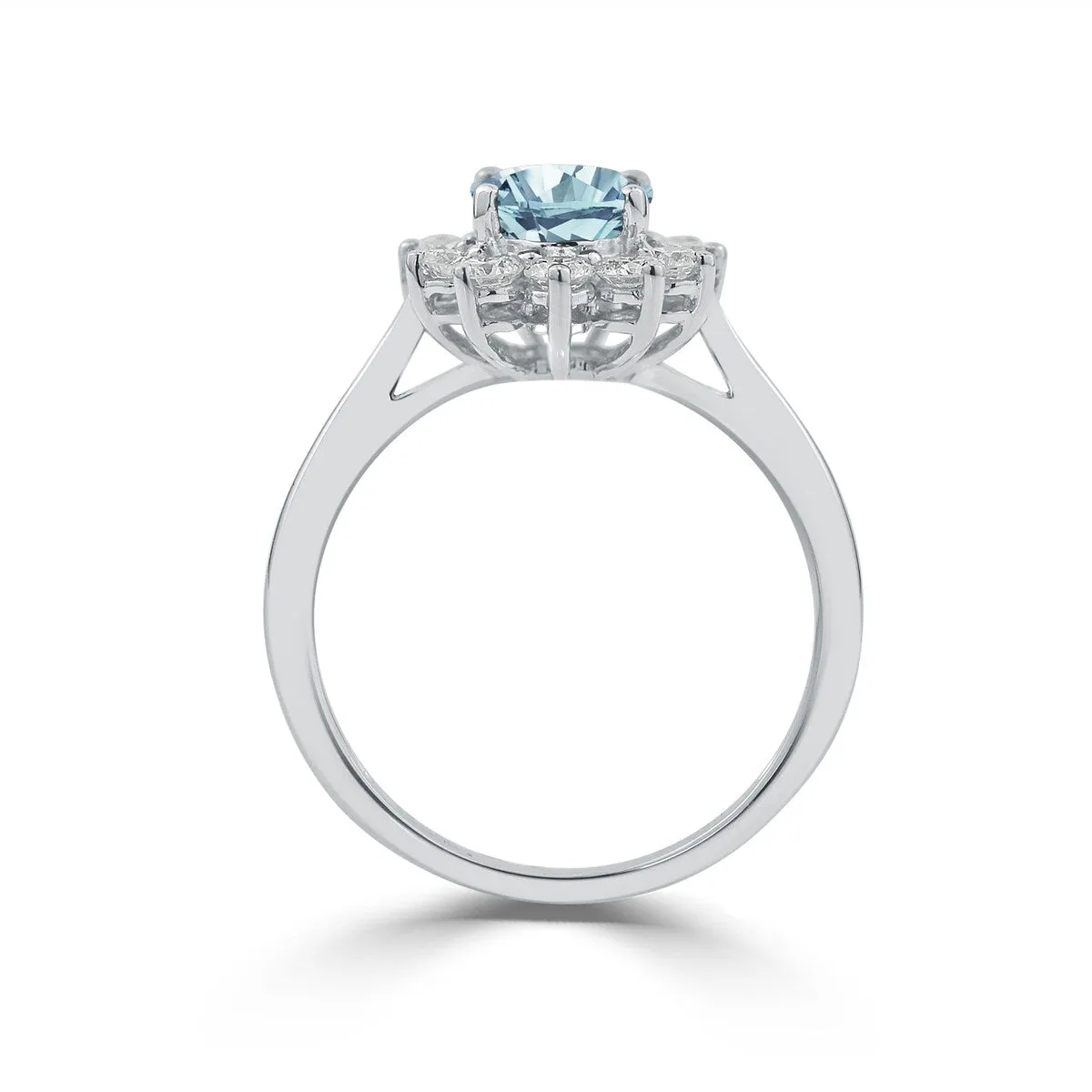 Auriya 5/8ct Oval-cut Aquamarine and Halo Diamond Ring 5/8cttw 18K Gold sold by Zulily product image thumbnail 4