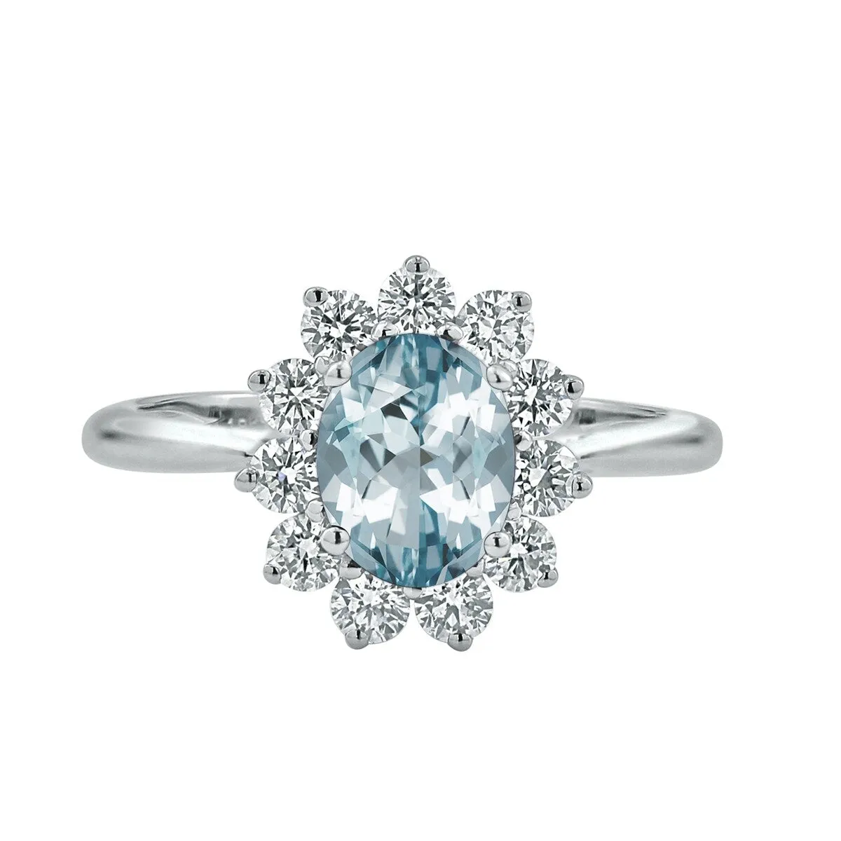 Auriya 5/8ct Oval-cut Aquamarine and Halo Diamond Ring 5/8cttw 18K Gold sold by Zulily product image thumbnail 2