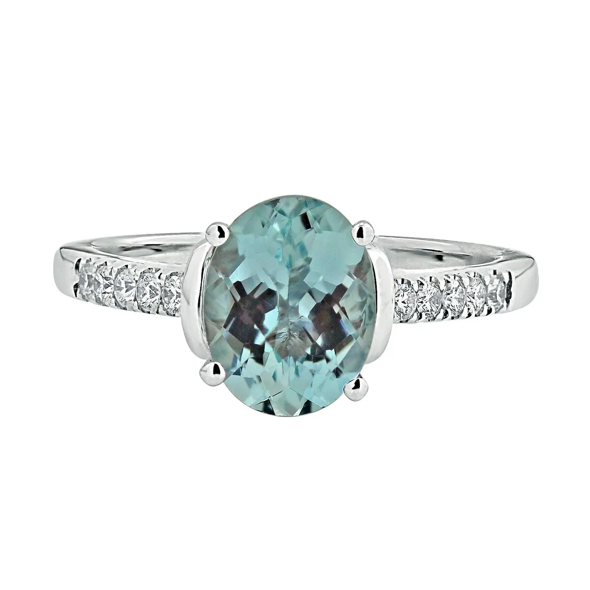 Auriya 2ct Fancy Oval Swiss Blue Topaz and Diamond Engagement Ring 1/6ctw 14k Gold sold by Zulily product image thumbnail 2