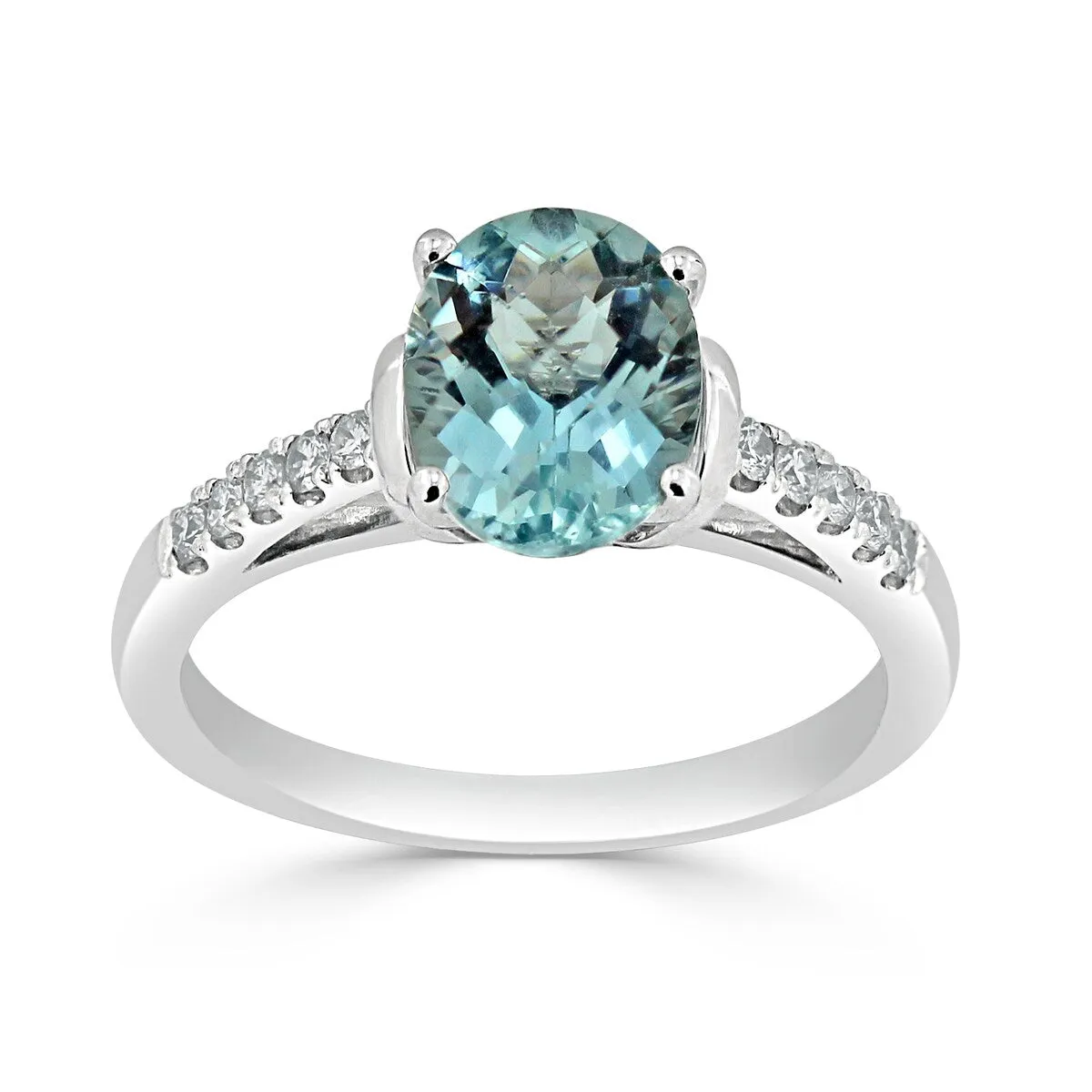 Auriya 2ct Fancy Oval Swiss Blue Topaz and Diamond Engagement Ring 1/6ctw 14k Gold sold by Zulily product image thumbnail 3
