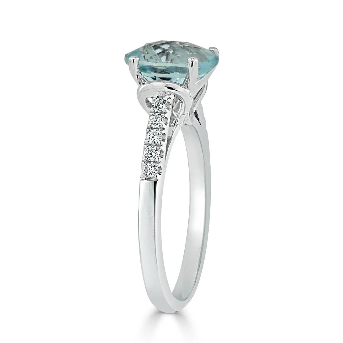 Auriya 2ct Fancy Oval Swiss Blue Topaz and Diamond Engagement Ring 1/6ctw 14k Gold sold by Zulily product image thumbnail 4