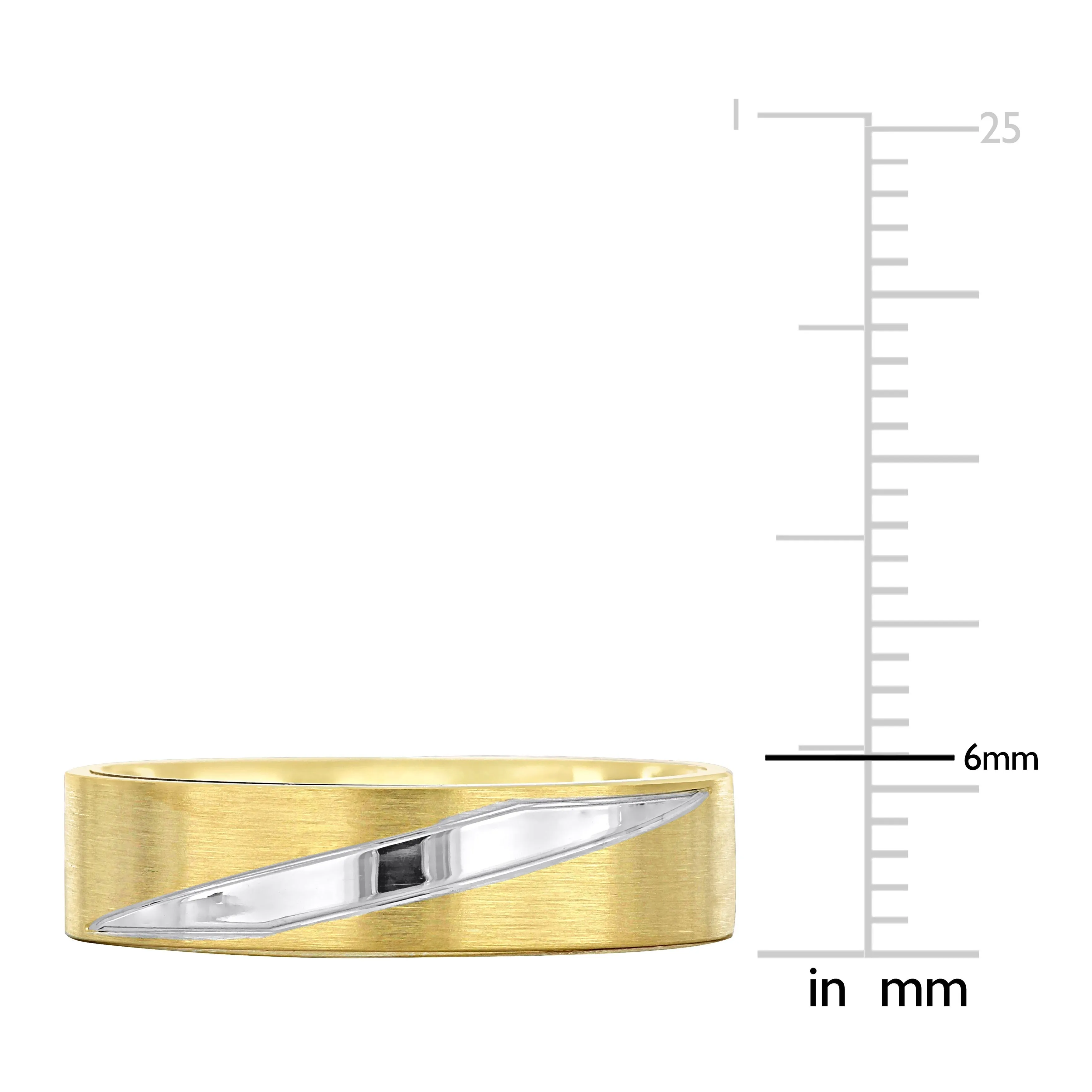 Miadora 6 mm Mens Brushed Finish Wedding Band in Two-Tone 14k Yellow and White Gold sold by Zulily product image thumbnail 3