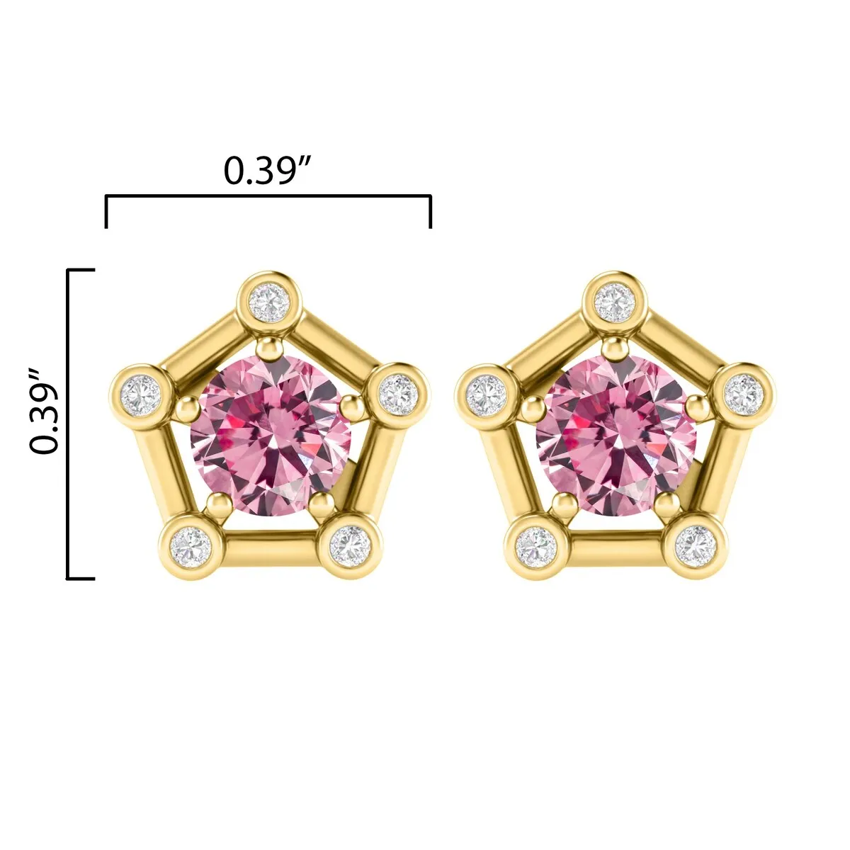 Gold Over Sterling Silver with Pink Moissanite and White Topaz Earring sold by Zulily product image thumbnail 3