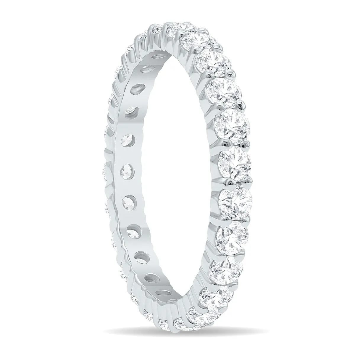 1 1/2 Carat TW Low Set Diamond Eternity Band in 10K White Gold sold by Zulily product image thumbnail 2