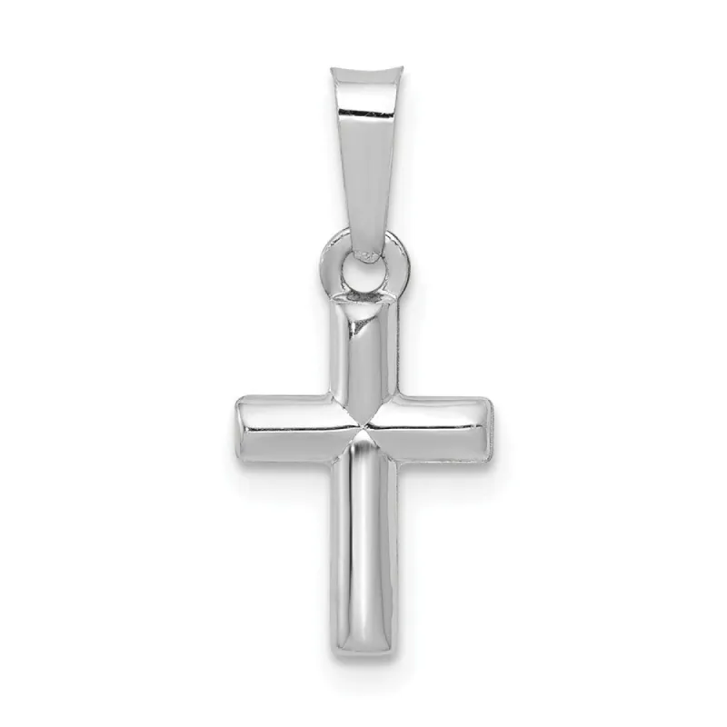 Curata 14k White Gold 18" Very Small Polished Cross Pendant Necklace - 8x13.5mm sold by Zulily
