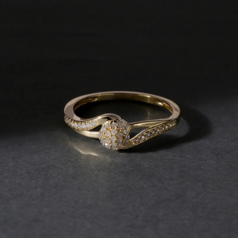 De Couer 10k Gold 1/8ct TDW Diamond Cluster Fashion Ring sold by Zulily
