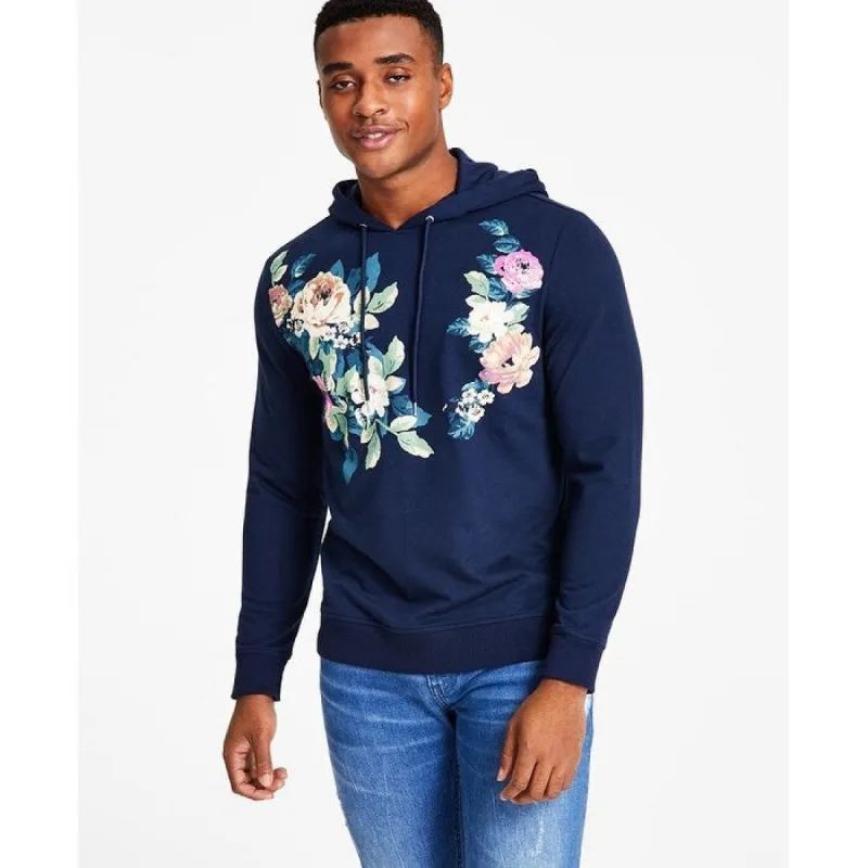 INC International Concepts Men's Andres Regular Fit Floral Hoodie Blue Size Small sold by Zulily
