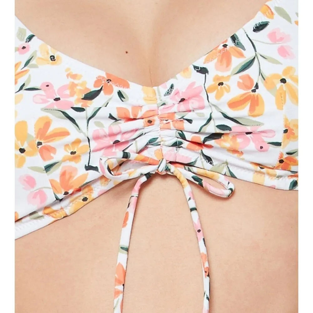 Jessica Simpson Women's Summer Dreaming Ruched Binkini Top Swimsuit Pink Size Small sold by Zulily product image thumbnail 3