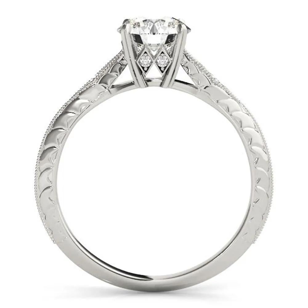 Auriya 14k Gold 1/2ct Vintage Moissanite and Diamond Engagement Ring 1/10ct TW sold by Zulily product image thumbnail 4