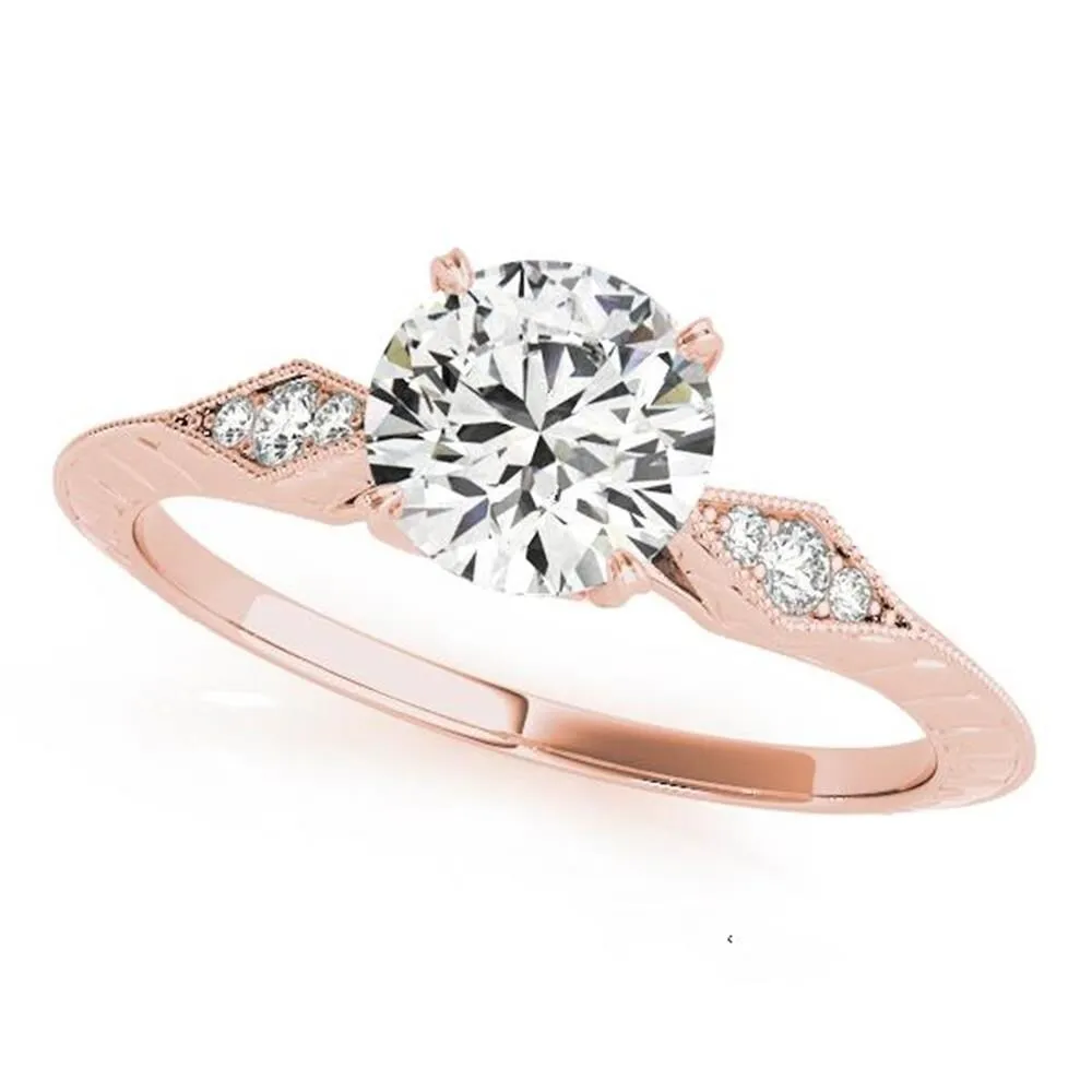 Auriya 14k Gold 1/2ct Vintage Moissanite and Diamond Engagement Ring 1/10ct TW sold by Zulily product image thumbnail 2
