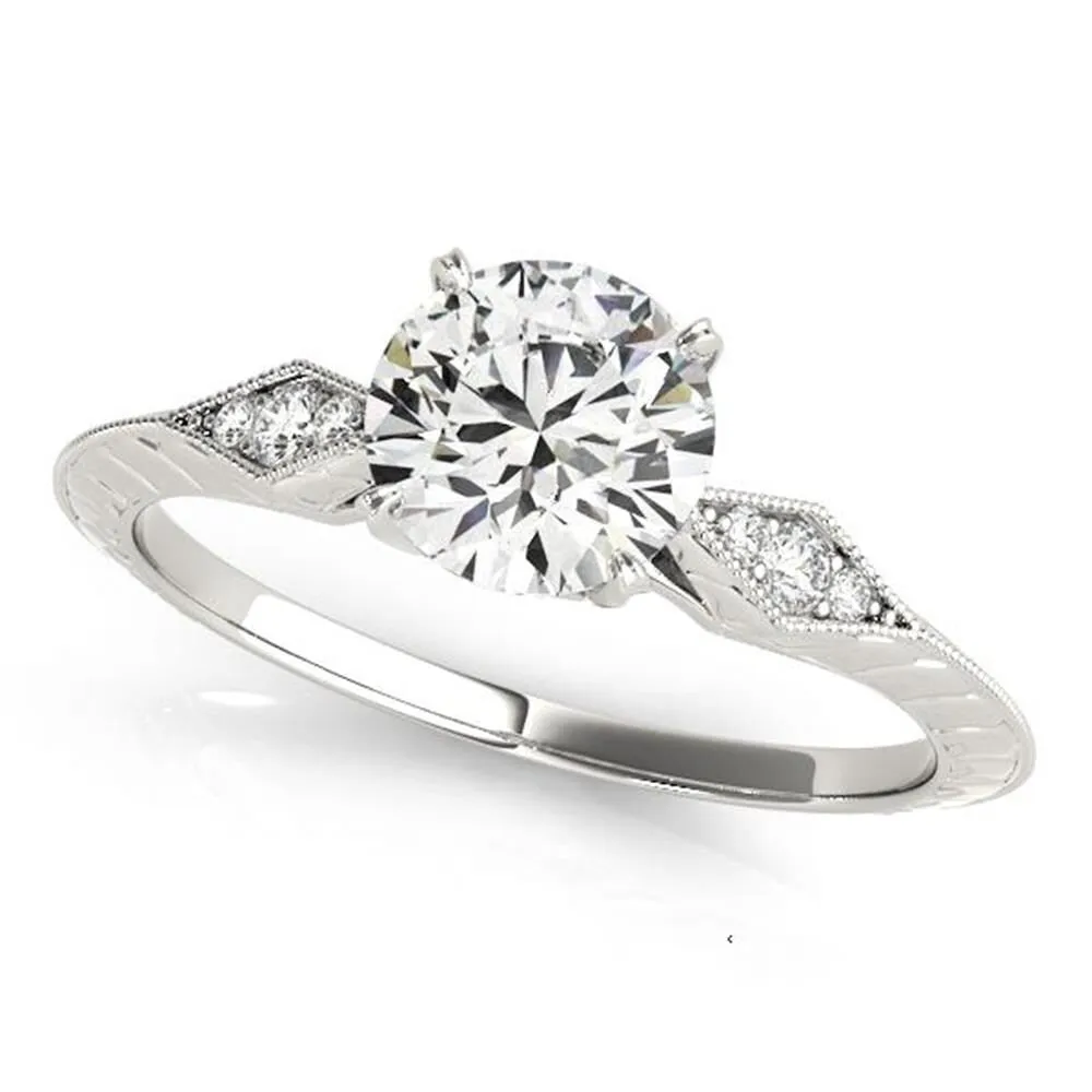 Auriya 14k Gold 1/2ct Vintage Moissanite and Diamond Engagement Ring 1/10ct TW sold by Zulily product image thumbnail 3