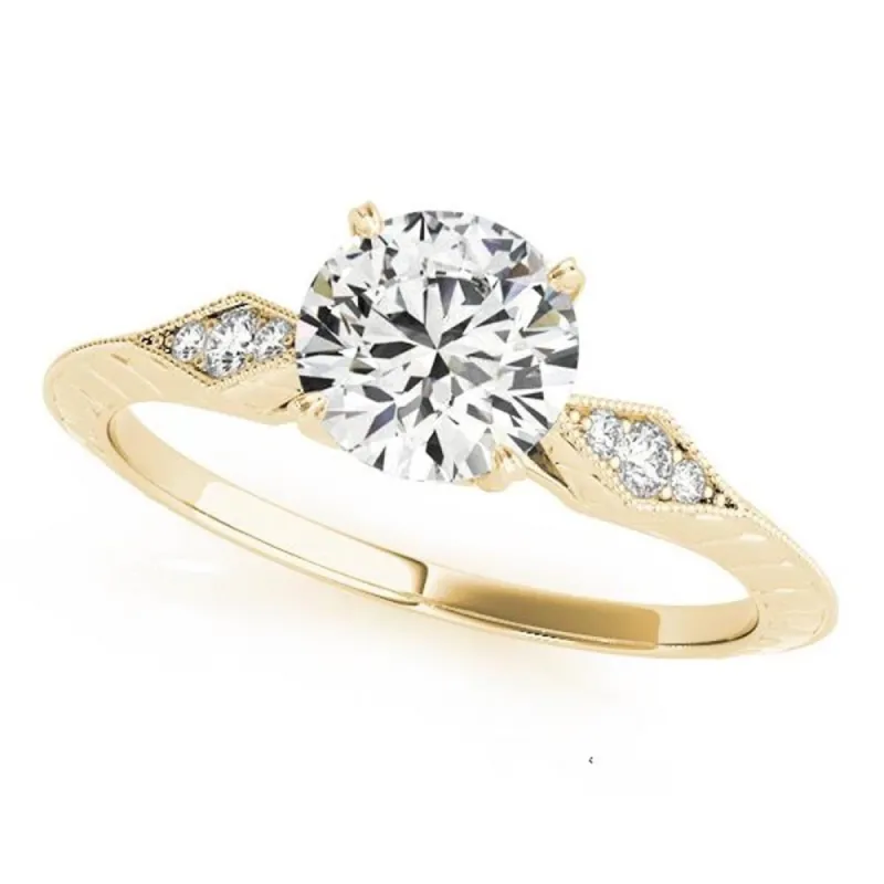 Auriya 14k Gold 1/2ct Vintage Moissanite and Diamond Engagement Ring 1/10ct TW sold by Zulily