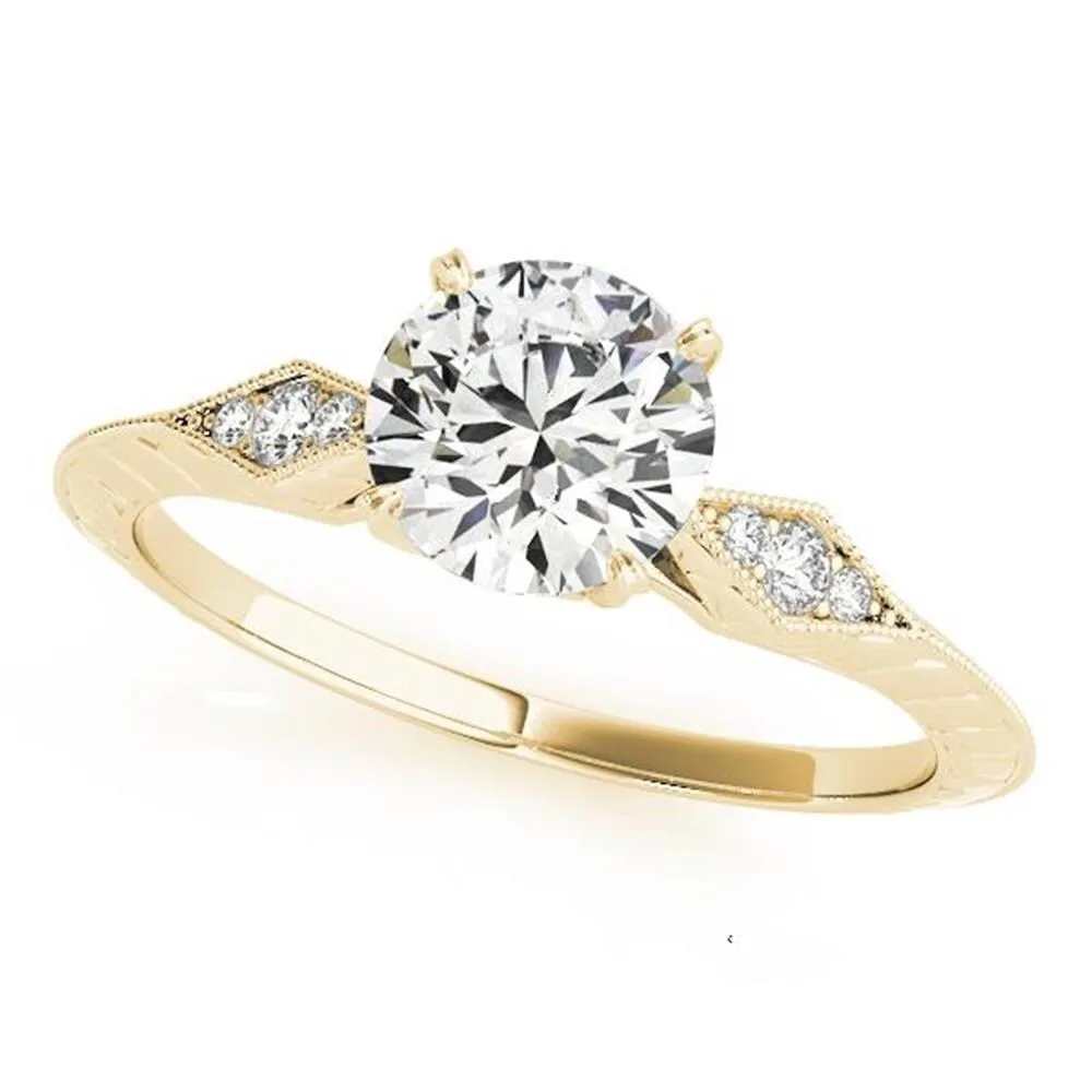 Auriya 14k Gold 1/2ct Vintage Moissanite and Diamond Engagement Ring 1/10ct TW sold by Zulily
