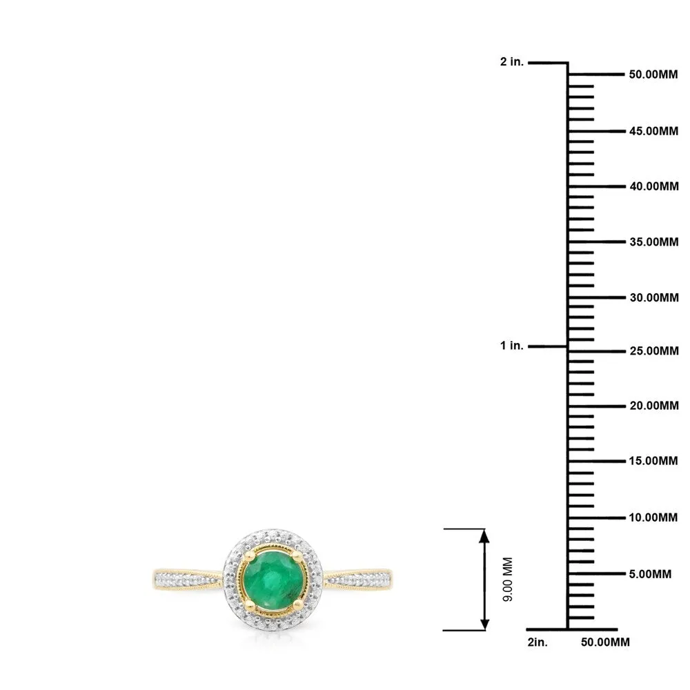 1/8ct TDW Diamond Gemstone Halo Ring in 10k Yellow Gold sold by Zulily product image thumbnail 4