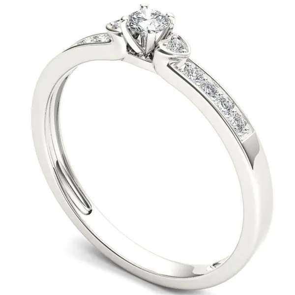 De Couer 10k White Gold 1/5ct TDW Diamond Classic Engagement Ring sold by Zulily product image thumbnail 2