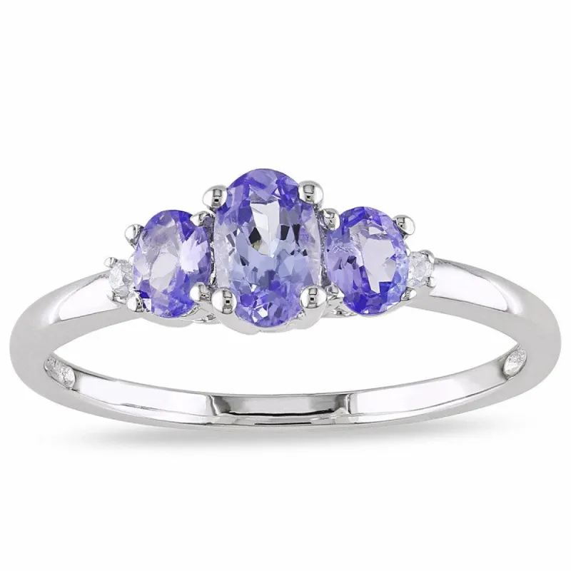 Miadora 10k White Gold Tanzanite and Prong-set Diamond Ring sold by Zulily