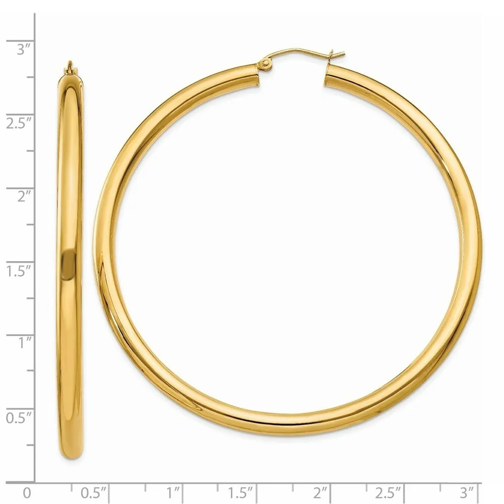 Curata 10k Yellow Gold 65x4mm Polished Extra Large Classic Tube Hoop Earrings sold by Zulily product image thumbnail 2
