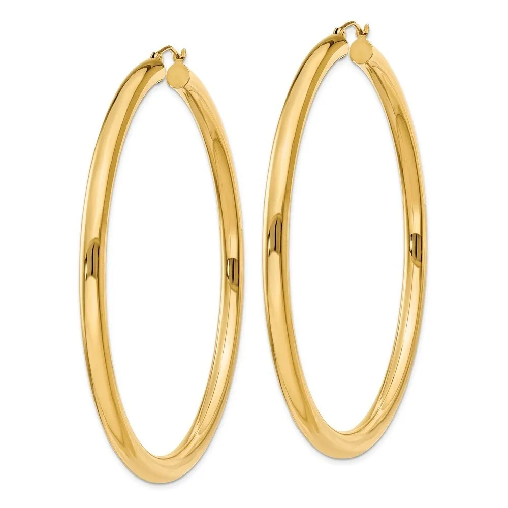 Curata 10k Yellow Gold 65x4mm Polished Extra Large Classic Tube Hoop Earrings sold by Zulily product image thumbnail 3
