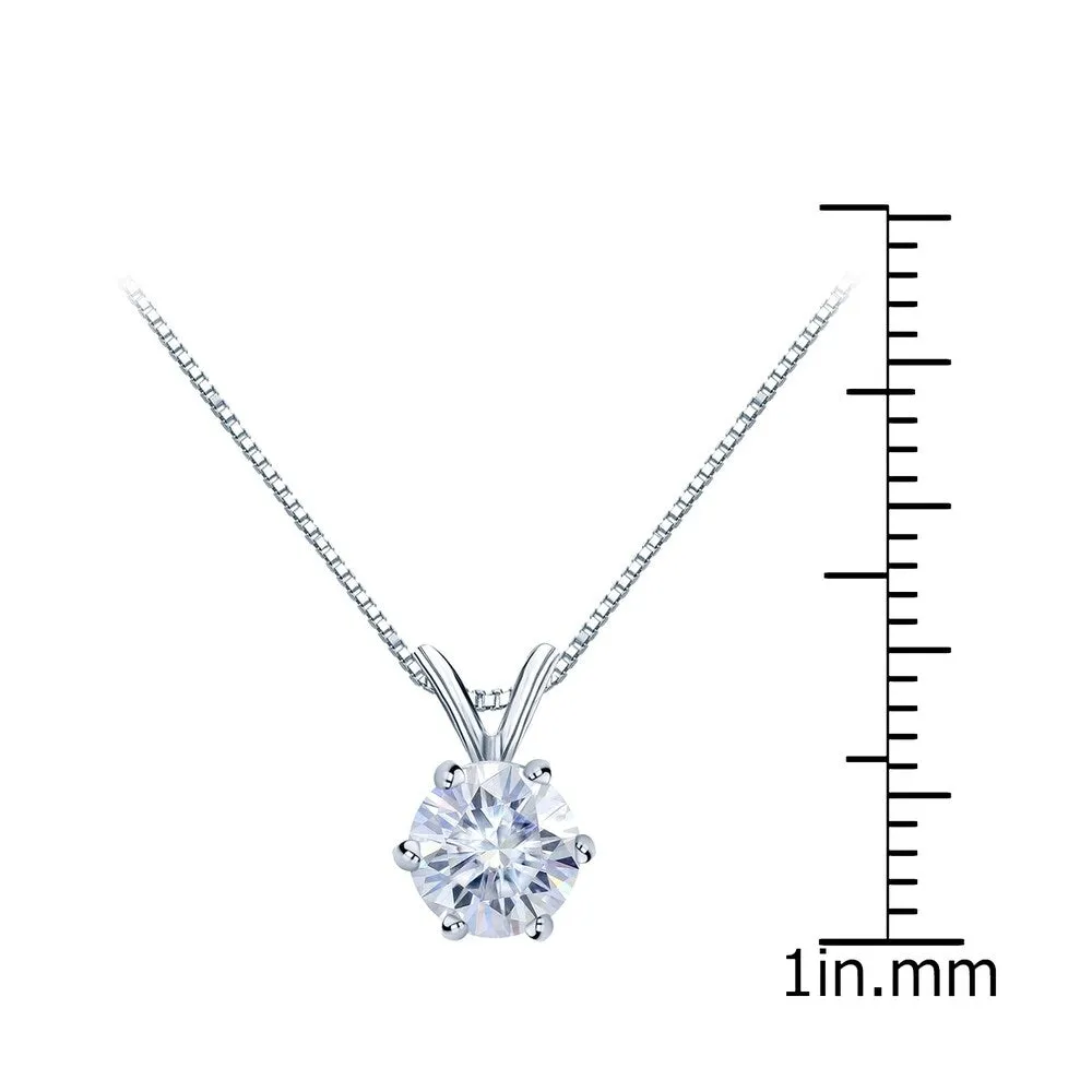 Auriya 14k Gold 3/4ctw Round Solitaire Moissanite Necklace 6-prong Basket - 5.9 mm - 5.9 mm sold by Zulily product image thumbnail 2