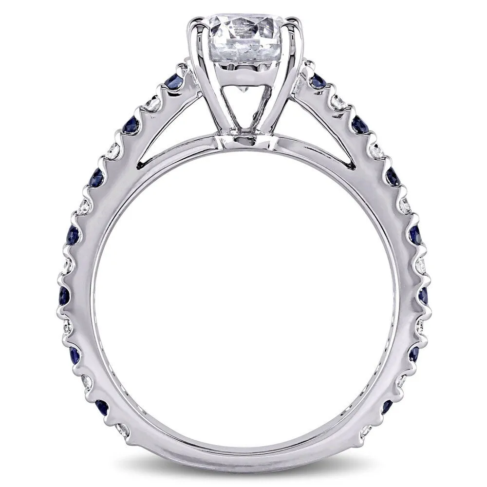 Miadora Signature Collection 14k White Gold Sapphire and 1 1/5ct TDW Diamond Engagement Ring sold by Zulily product image thumbnail 5