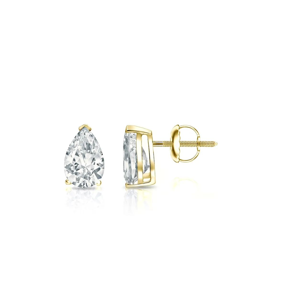 Auriya 18-karat Gold Lab Grown 0.50 carat TDW Pear Diamond Stud Earrings V-End Prong Screw-back sold by Zulily product image thumbnail 5