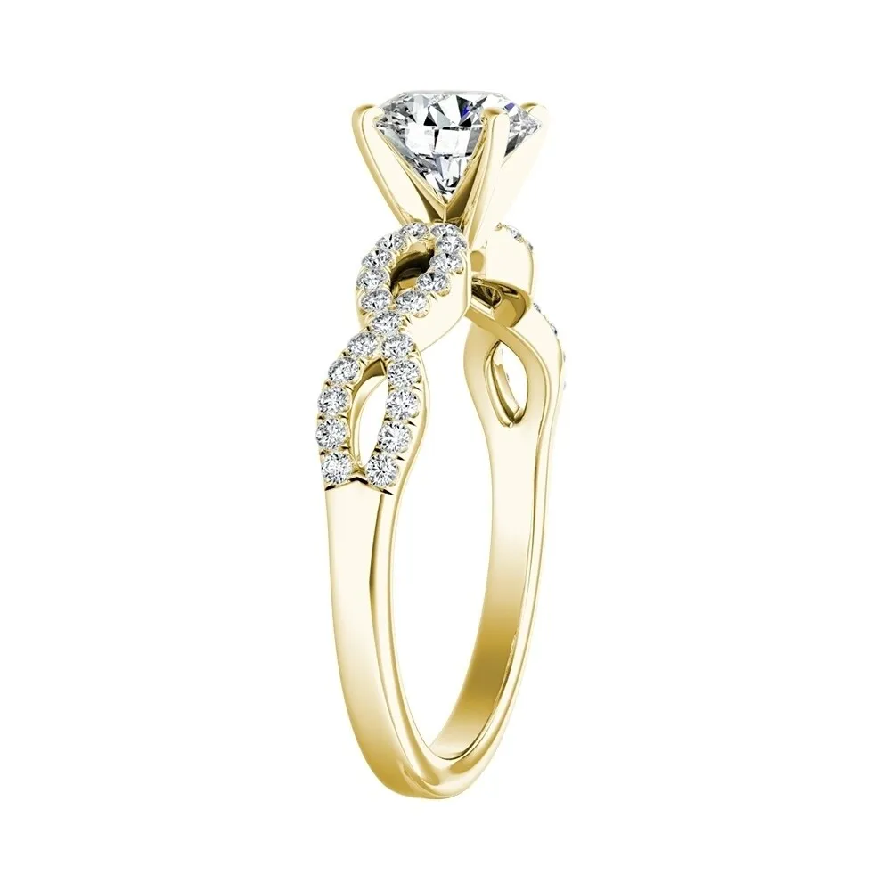 Auriya 14k Gold 2ct Moissanite Infinity Diamond Engagement Ring 1/6ctw sold by Zulily product image thumbnail 4