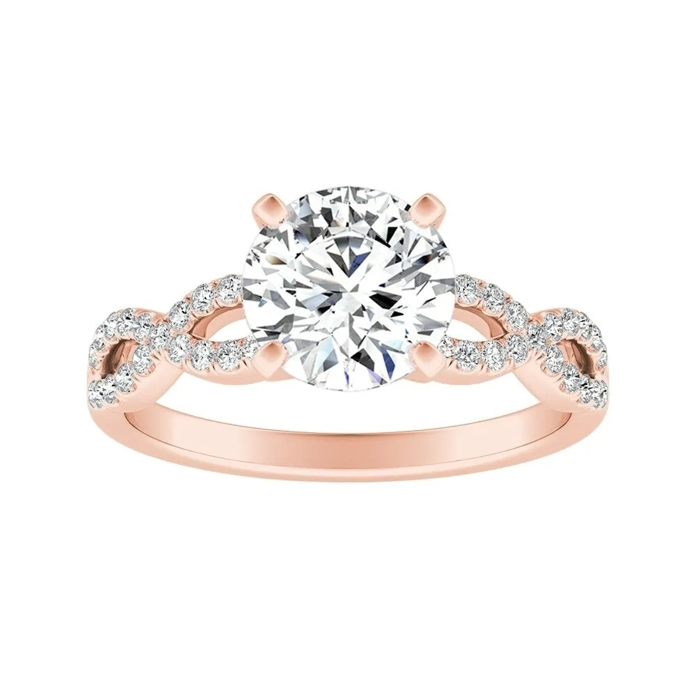 Auriya 14k Gold 2ct Moissanite Infinity Diamond Engagement Ring 1/6ctw sold by Zulily product image thumbnail 2