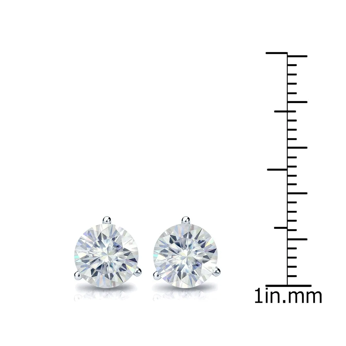 Auriya 2ctw Round Moissanite Stud Earrings 18k Gold Martini-set - 6.5 mm sold by Zulily product image thumbnail 3