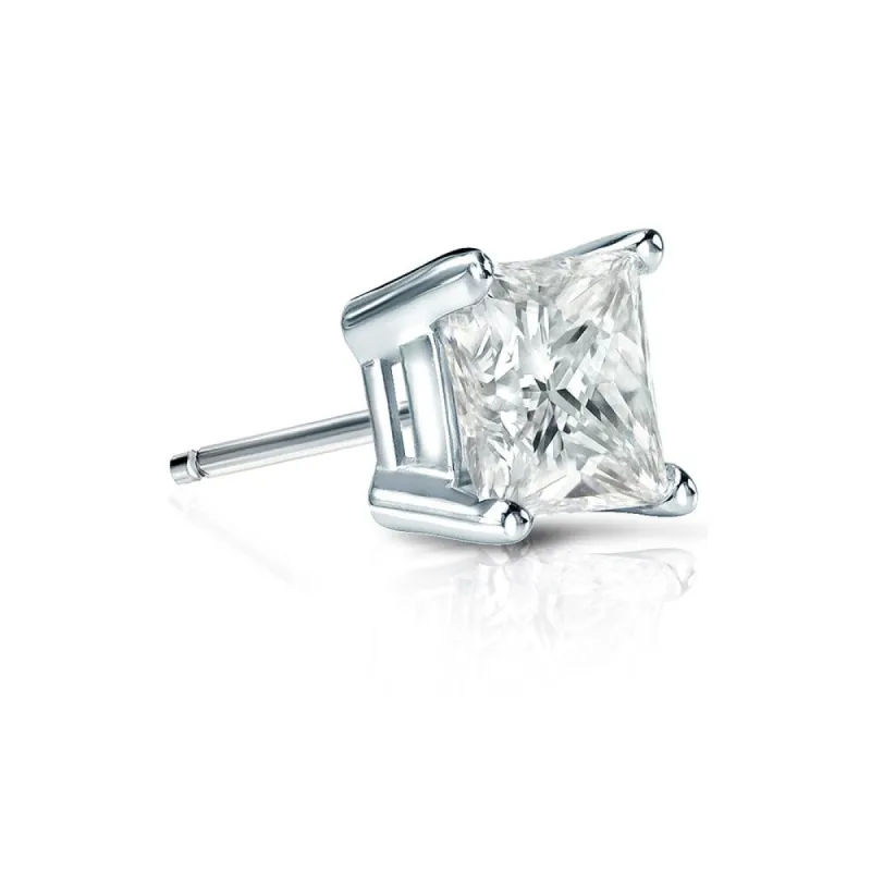 Auriya 14k Gold 3/4ct TDW Princess-Cut SINGLE STUD (1) Diamond Earring sold by Zulily