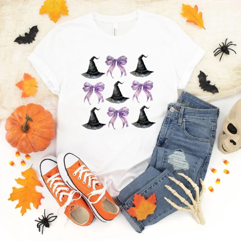 Coquette Purple Bow Witch Hat Short Sleeve Tee sold by Zulily