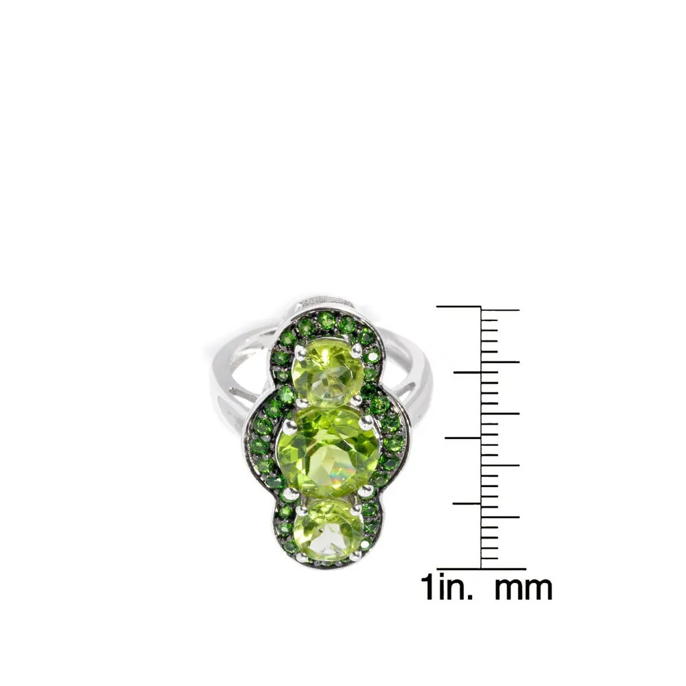 Sterling Silver Choice Gemstone Three Stone Halo Ring sold by Zulily product image thumbnail 5