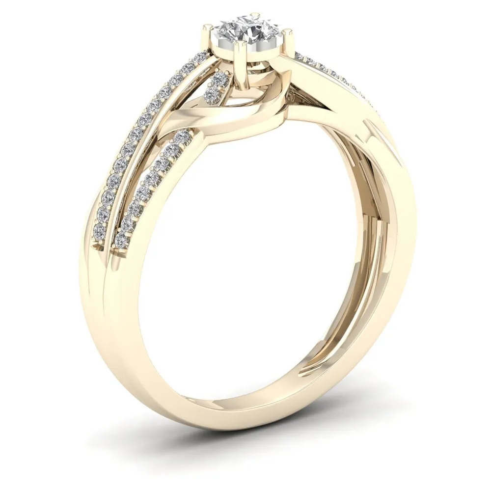 De Couer 1/4ct TDW Diamond Split Shank Ring - Yellow sold by Zulily product image thumbnail 2