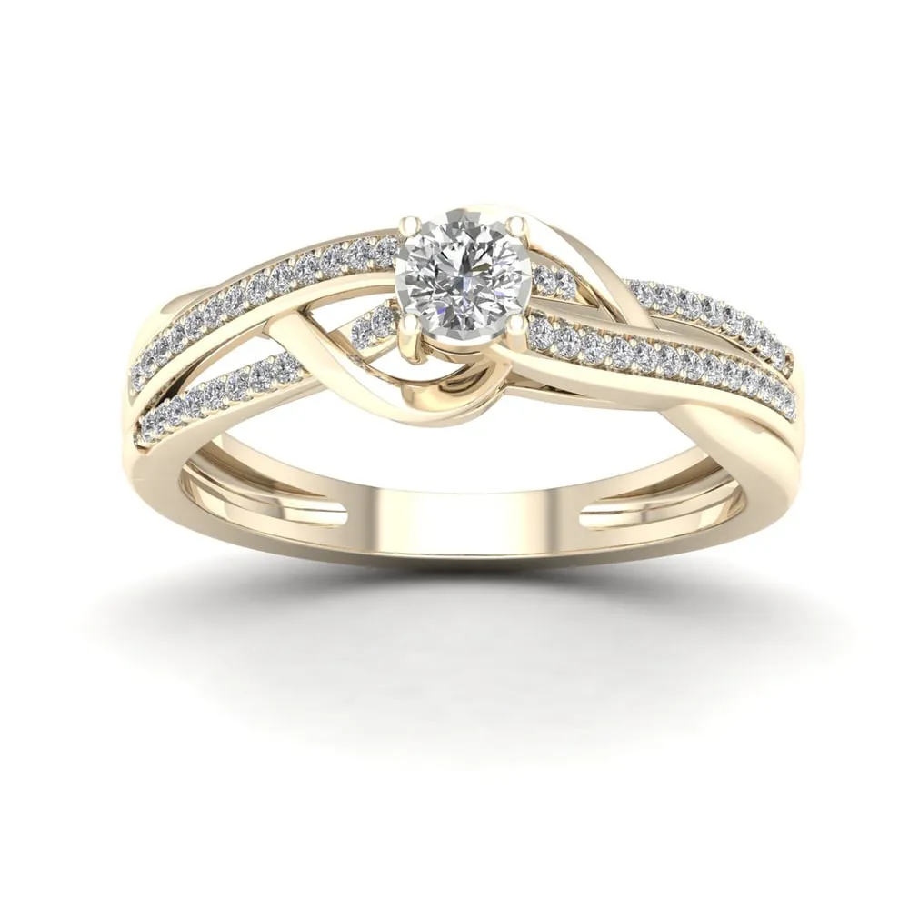 De Couer 1/4ct TDW Diamond Split Shank Ring - Yellow sold by Zulily