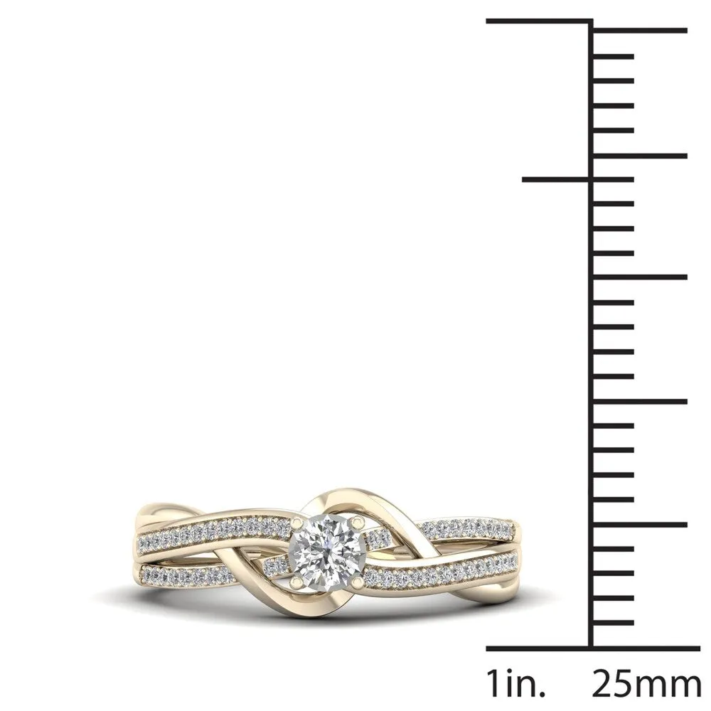 De Couer 1/4ct TDW Diamond Split Shank Ring - Yellow sold by Zulily product image thumbnail 4
