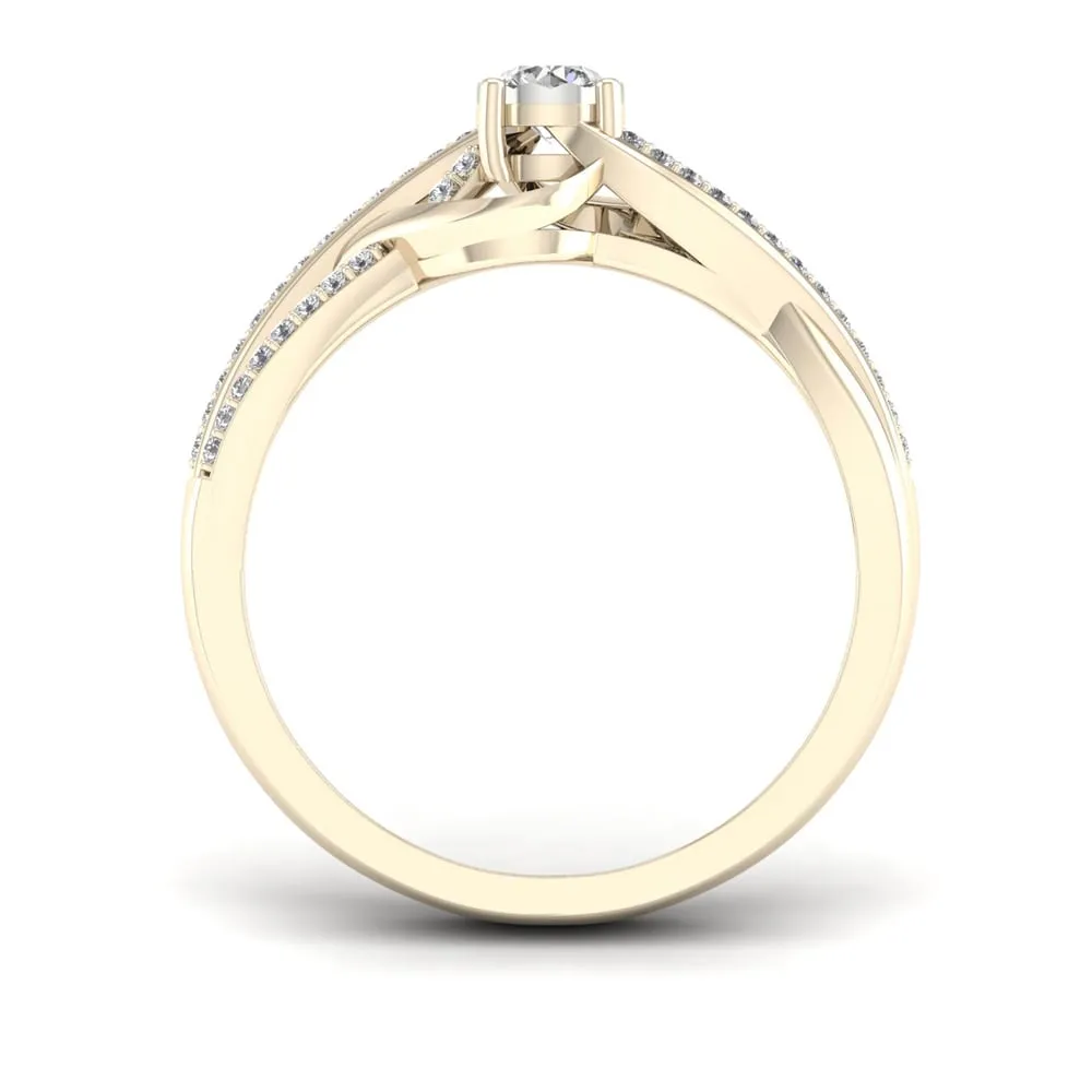 De Couer 1/4ct TDW Diamond Split Shank Ring - Yellow sold by Zulily product image thumbnail 3