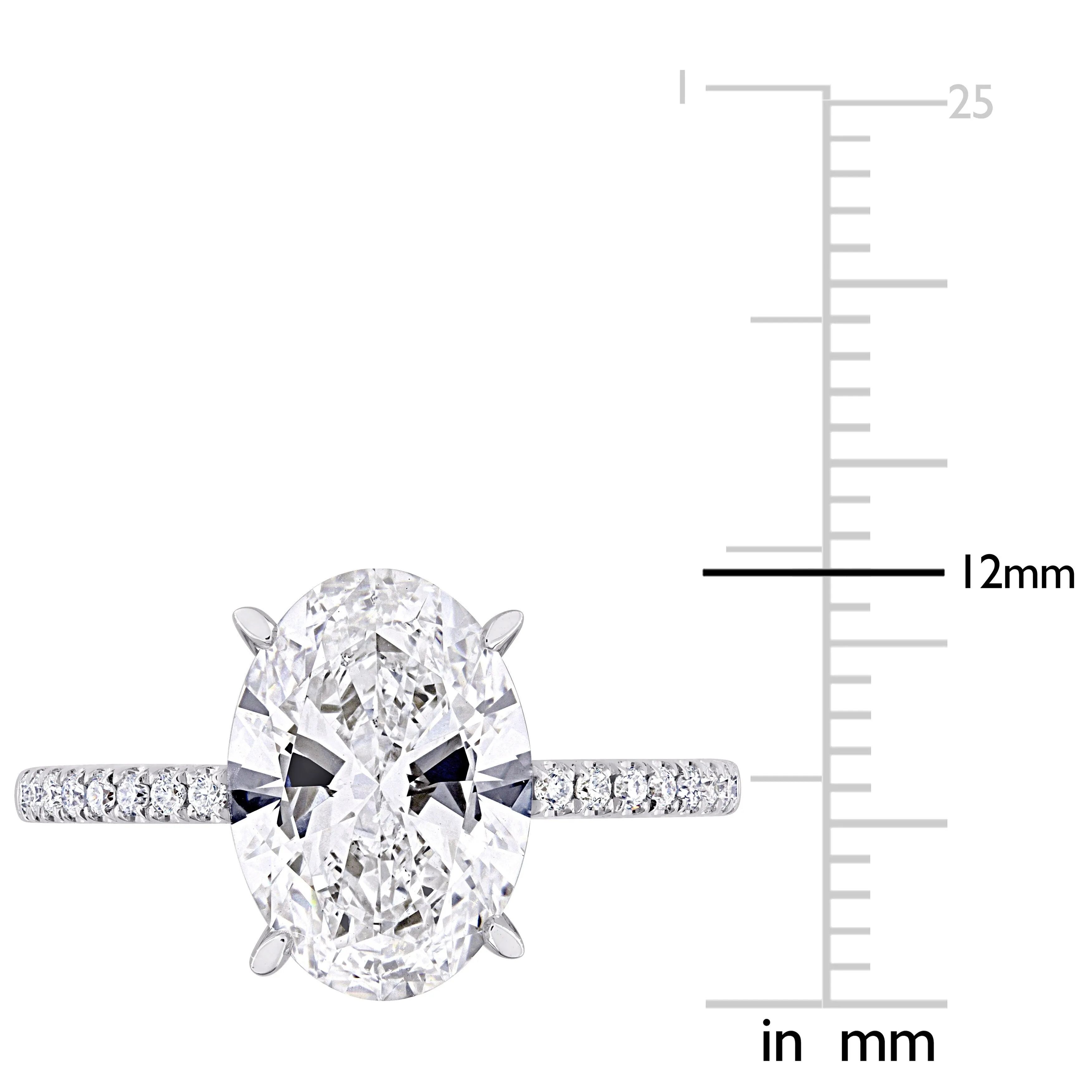 Created Forever 3 1/6ct TDW Oval-Cut Lab-Grown Diamonds and Tsavorite Accent Ring in 14k White Gold sold by Zulily product image thumbnail 4