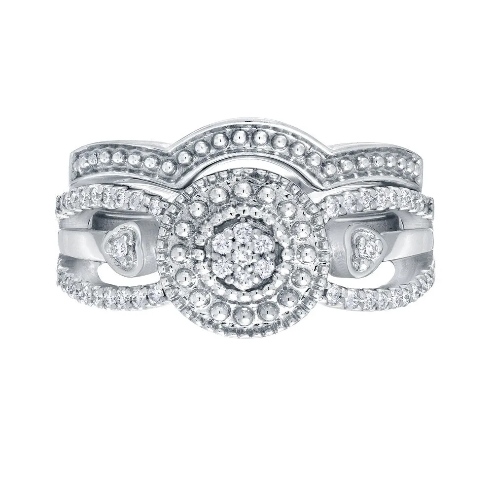 Auriya 1/4ctw Heart Shaped Halo Diamond Engagement Ring Set 14k Gold sold by Zulily product image thumbnail 4