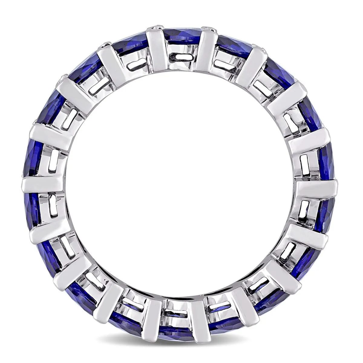 Miadora Marquise-cut Created Blue Sapphire Full-Eternity Band in 14k White Gold sold by Zulily product image thumbnail 5