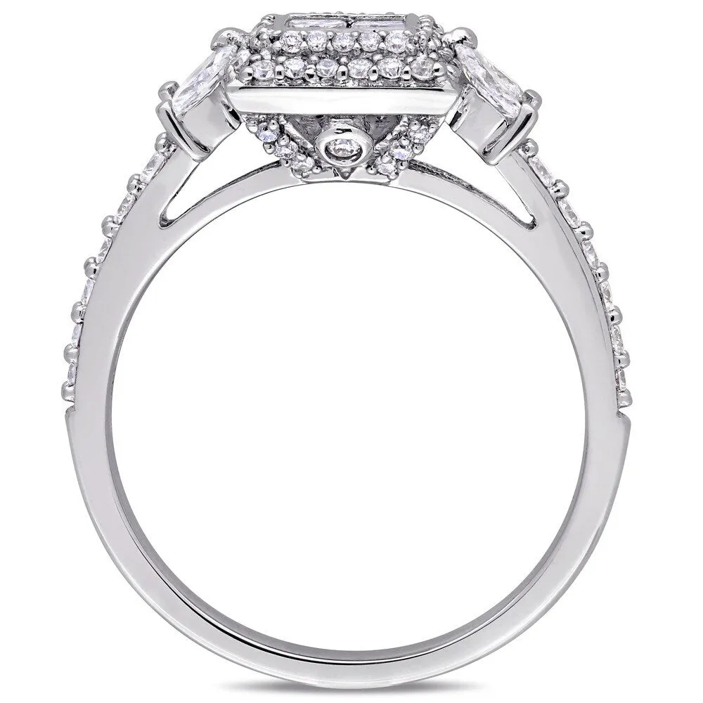 Miadora Signature Collection 14k White Gold 1ct TDW Multi-Shaped Diamond Quad Center Engagement Ring sold by Zulily product image thumbnail 5