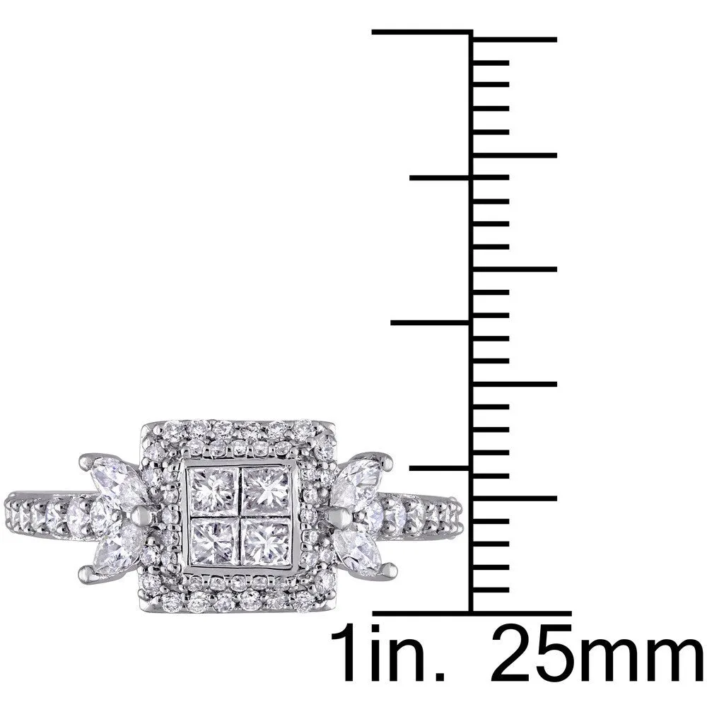 Miadora Signature Collection 14k White Gold 1ct TDW Multi-Shaped Diamond Quad Center Engagement Ring sold by Zulily product image thumbnail 3
