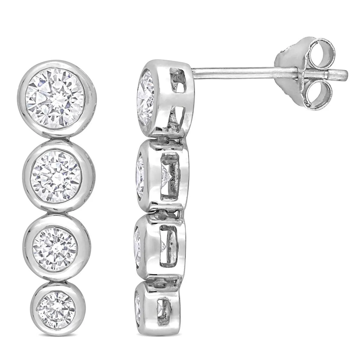Miadora 2 3/4 CT TGW Cubic Zirconia Graduated Earrings in Sterling Silver - 5.2 mm x 3.2 mm sold by Zulily