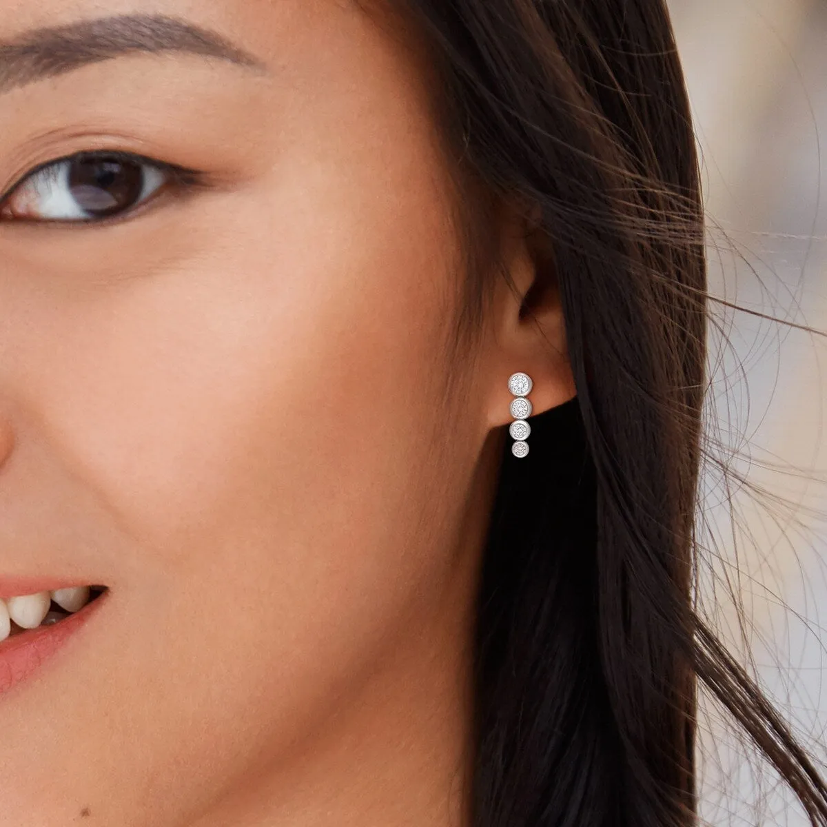 Miadora 2 3/4 CT TGW Cubic Zirconia Graduated Earrings in Sterling Silver - 5.2 mm x 3.2 mm sold by Zulily product image thumbnail 4